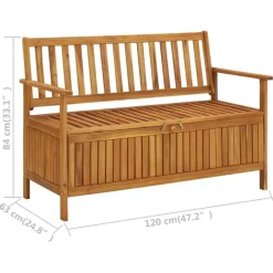 Tuinbanken-vidaXL - Tuinopbergbank - Bruin - Acaciahout- 120 cm