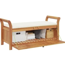 vidaXL - Tuinopbergbank - Bruin - Hout