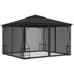 vidaXL - Tuinpaviljoen - Antraciet - Stof