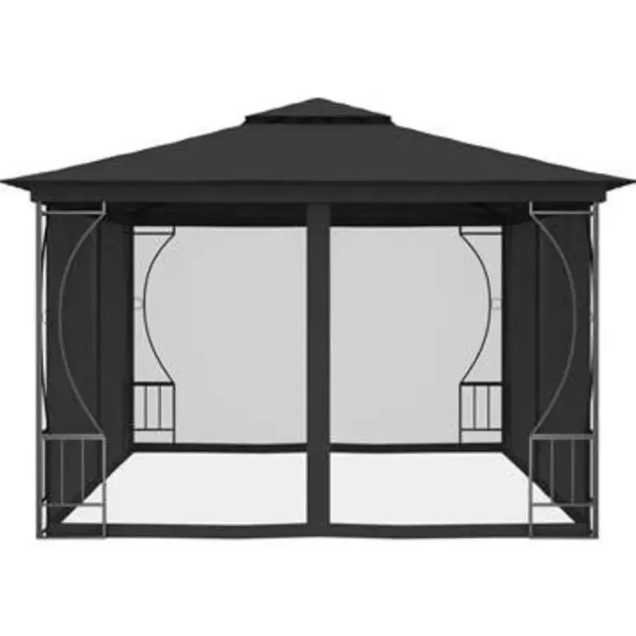 vidaXL - Tuinpaviljoen - Antraciet - Stof