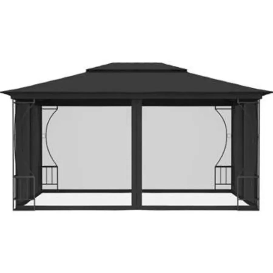 vidaXL - Tuinpaviljoen - Antraciet - Stof