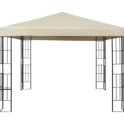 Terrasoverkappingen-vidaXL - Tuinpaviljoen - Crème - Stof - 3 x 3 m