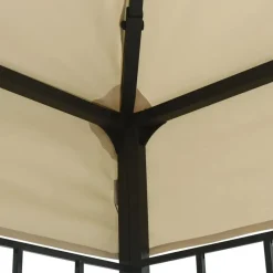 Terrasoverkappingen-vidaXL - Tuinpaviljoen - Crème - Stof - 3 x 3 m