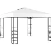 vidaXL - Tuinpaviljoen - Wit - Stof