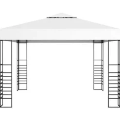 vidaXL - Tuinpaviljoen - Wit - Stof