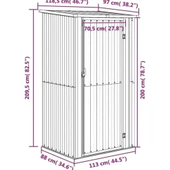 vidaXL - Tuinschuur - Antraciet - Staal