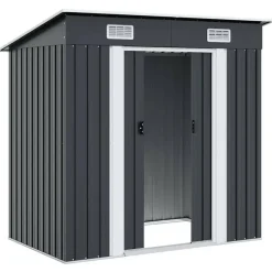 Tuinhuizen-vidaXL - Tuinschuur - Antraciet - Staal