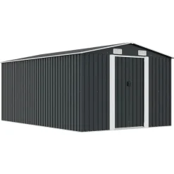 Tuinhuizen-vidaXL - Tuinschuur - Antraciet - Staal