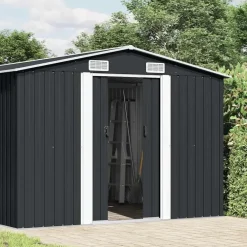 Tuinhuizen-vidaXL - Tuinschuur - Antraciet - Staal