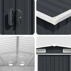 Tuinhuizen-vidaXL - Tuinschuur - Antraciet - Staal