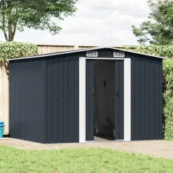 Tuinhuizen-vidaXL - Tuinschuur - Antraciet - Staal