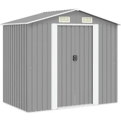 Tuinhuizen-vidaXL - Tuinschuur - Grijs - Staal