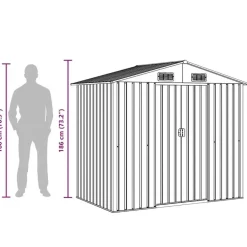 Tuinhuizen-vidaXL - Tuinschuur - Grijs - Staal