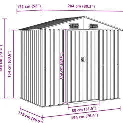 Tuinhuizen-vidaXL - Tuinschuur - Grijs - Staal