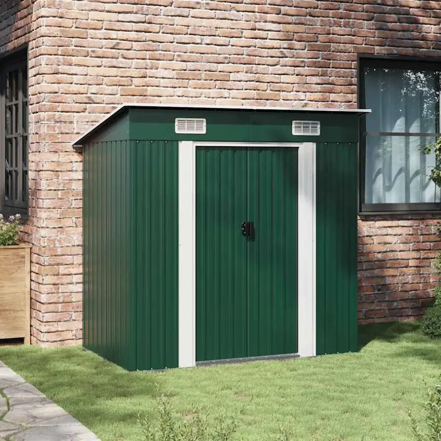 vidaXL - Tuinschuur - Groen - Staal