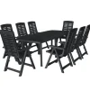 vidaXL - Tuinset - Antraciet - Kunststof - 9 stuks