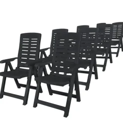 vidaXL - Tuinset - Antraciet - Kunststof - 9 stuks