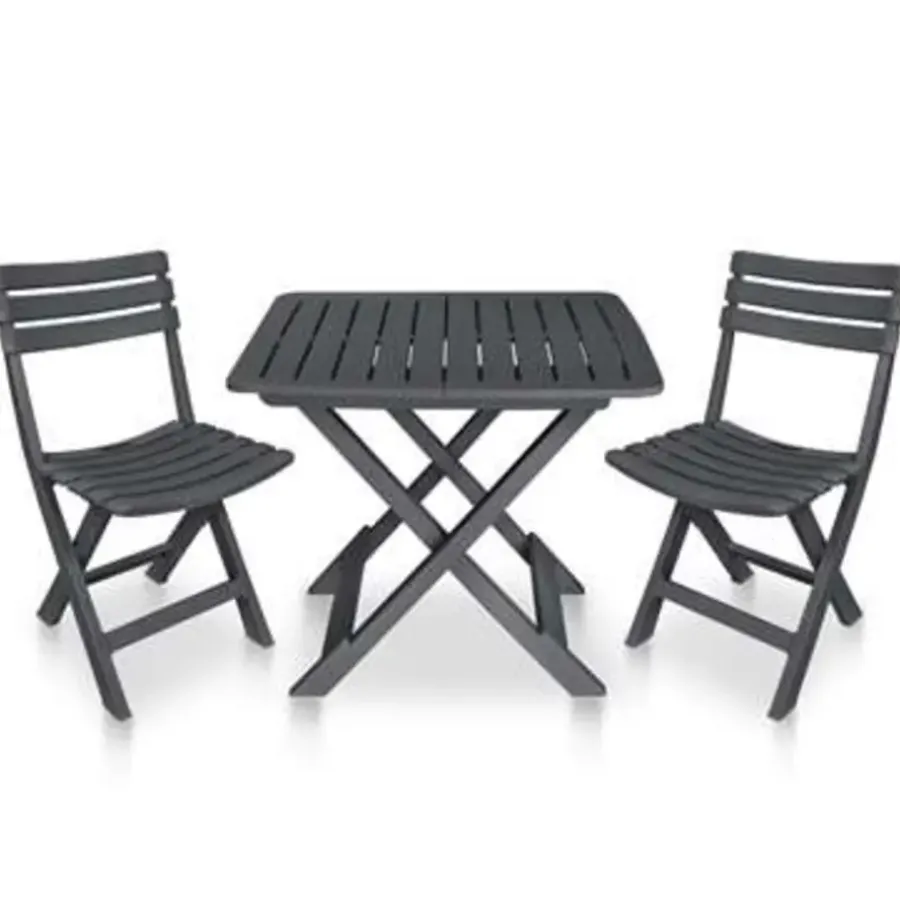 Bistro- & Balkonsets-vidaXL - Tuinset - Antraciet - Kunststof
