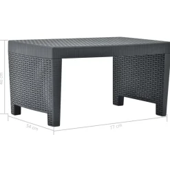 Bistro- & Balkonsets-vidaXL - Tuinset - Antraciet - Kunststof