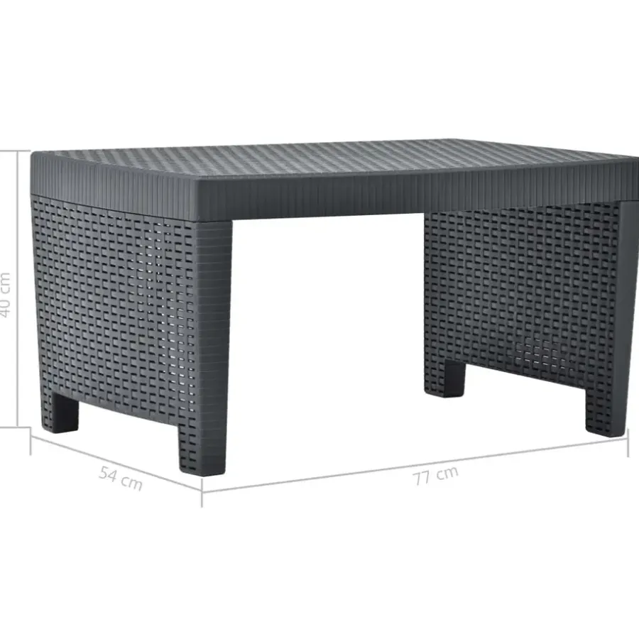 Bistro- & Balkonsets-vidaXL - Tuinset - Antraciet - Kunststof