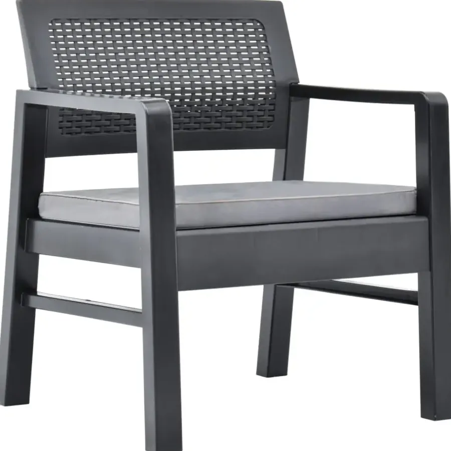 Bistro- & Balkonsets-vidaXL - Tuinset - Antraciet - Kunststof