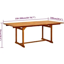 vidaXL - Tuinset - Bruin - Acaciahout - 7 stuks
