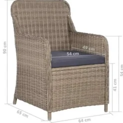 vidaXL - Tuinset - Bruin - Poly rattan