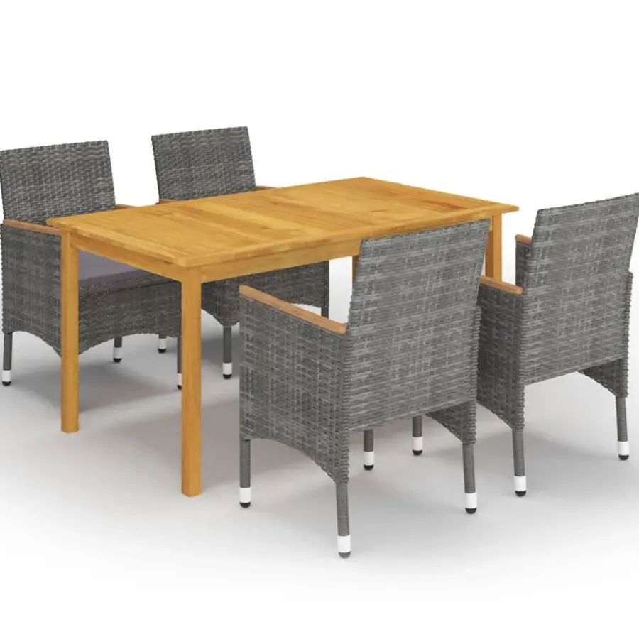 vidaXL - Tuinset - Grijs - Acaciahout - 5 stuks