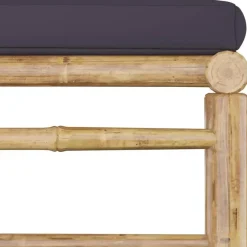 vidaXL - Tuinset - Grijs - Bamboe - 3 stuks - Met kussens