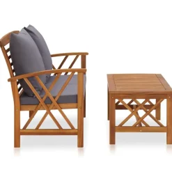 Tuinbanken-vidaXL - Tuinset - Grijs - Hout