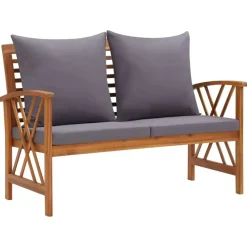 Tuinbanken-vidaXL - Tuinset - Grijs - Hout