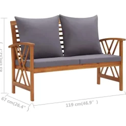 Tuinbanken-vidaXL - Tuinset - Grijs - Hout