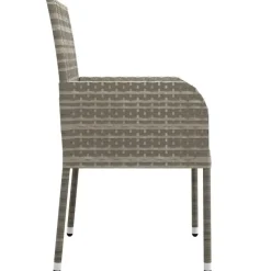 Tuinsets-vidaXL - Tuinset - Grijs - Poly rattan - 150 cm - 5 stuks - Met kussens