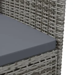 Bistro- & Balkonsets-vidaXL - Tuinset - Grijs - Poly rattan - 3 stuks - Met kussens