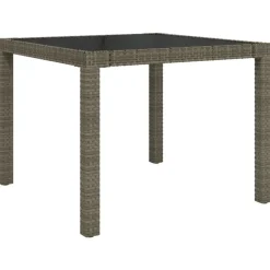 Bistro- & Balkonsets-vidaXL - Tuinset - Grijs - Poly rattan - 3 stuks - Met kussens