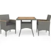 Bistro- & Balkonsets-vidaXL - Tuinset - Grijs - Poly rattan