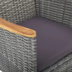 Bistro- & Balkonsets-vidaXL - Tuinset - Grijs - Poly rattan