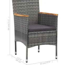 Bistro- & Balkonsets-vidaXL - Tuinset - Grijs - Poly rattan