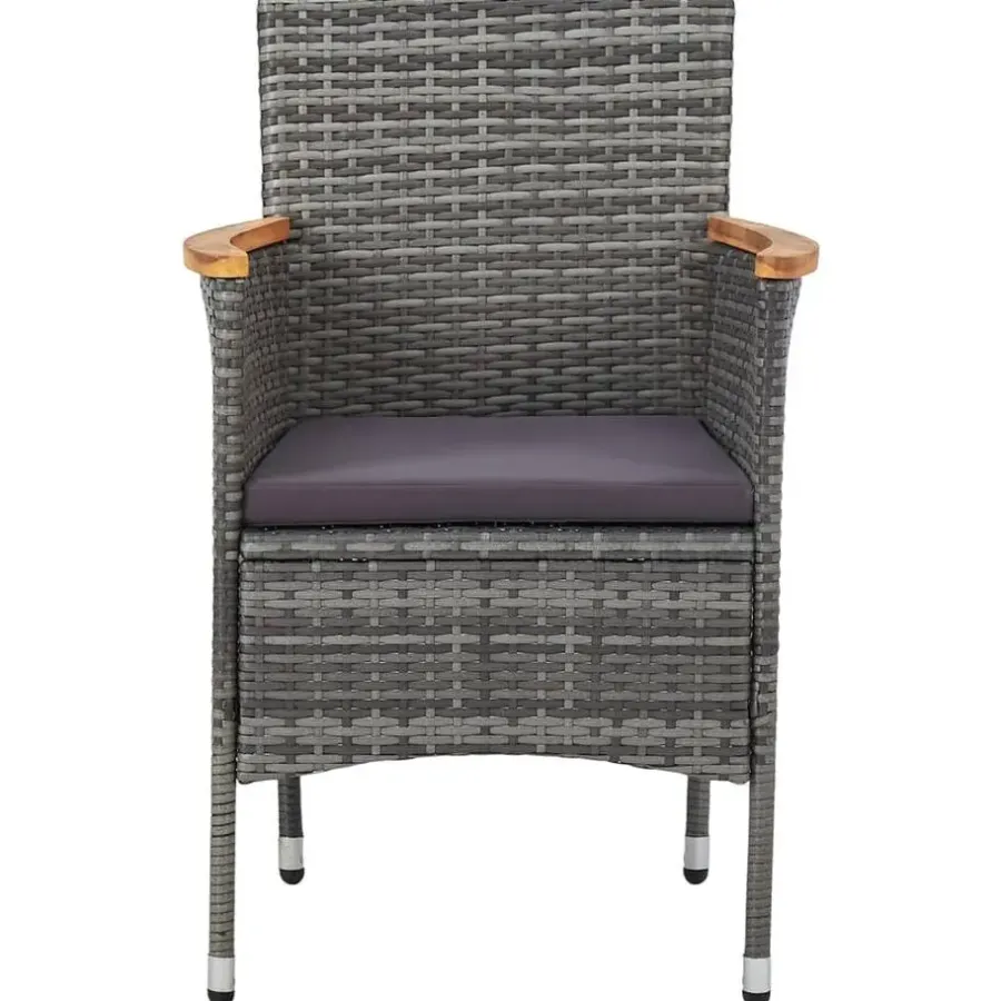 Bistro- & Balkonsets-vidaXL - Tuinset - Grijs - Poly rattan