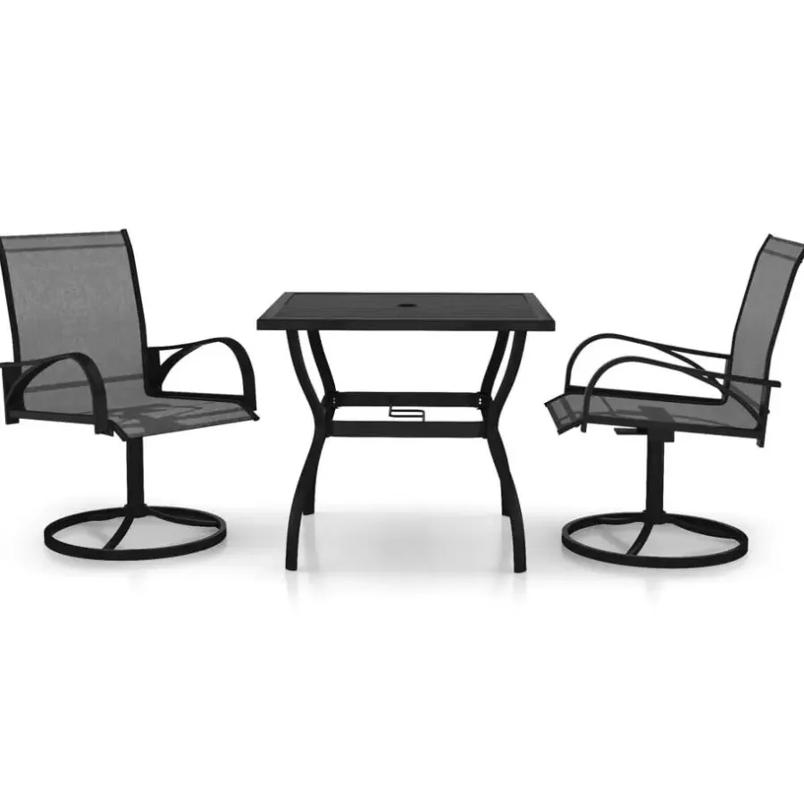 Bistro- & Balkonsets-vidaXL - Tuinset - Grijs - Staal - 80 cm tafellengte