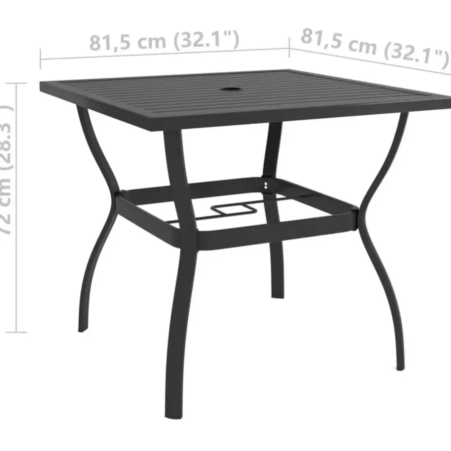 Bistro- & Balkonsets-vidaXL - Tuinset - Grijs - Staal - 80 cm tafellengte