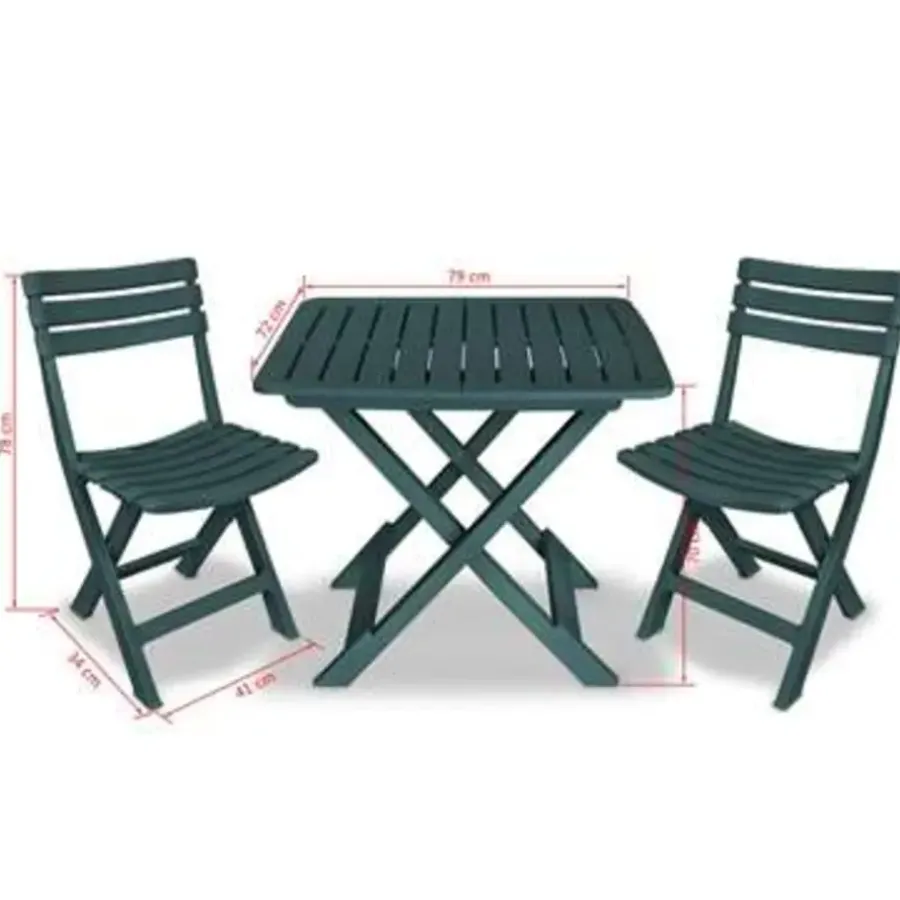 Bistro- & Balkonsets-vidaXL - Tuinset - Groen - Kunststof