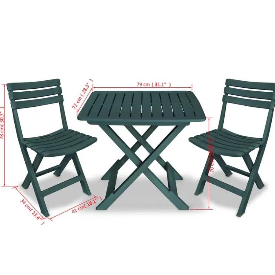 Bistro- & Balkonsets-vidaXL - Tuinset - Groen - Kunststof