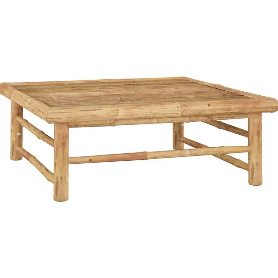 vidaXL - Tuinset - Wit - Bamboe - 4 stuks - Met kussens