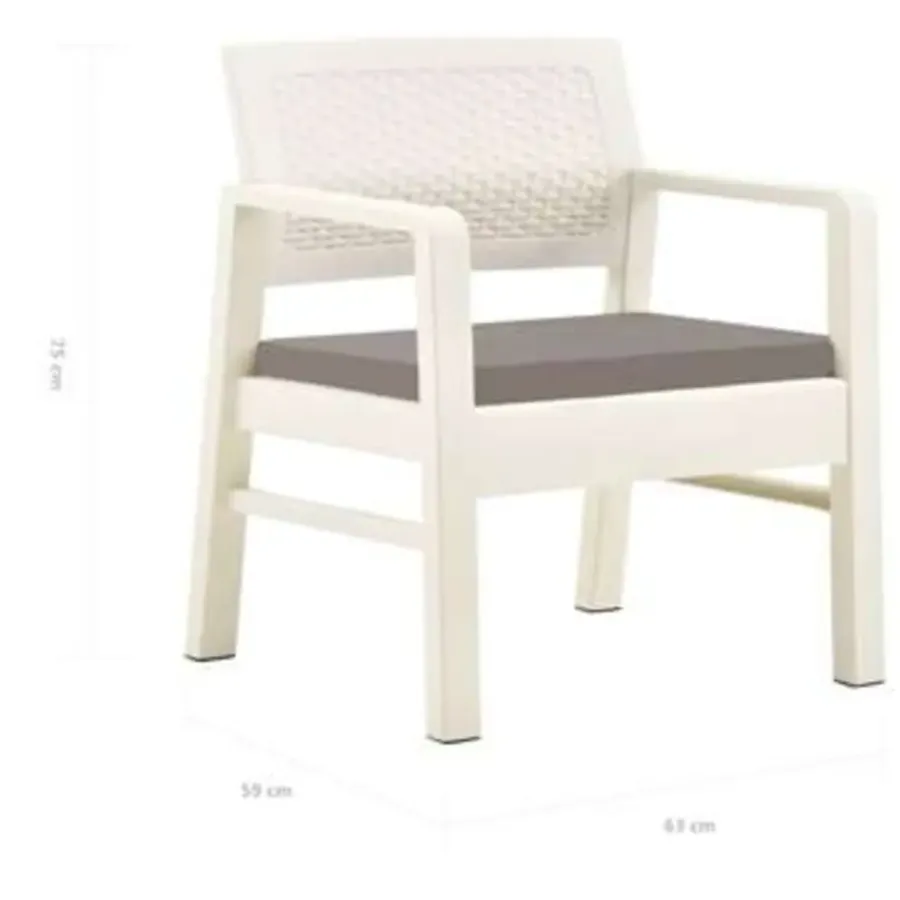 Bistro- & Balkonsets-vidaXL - Tuinset - Wit - Kunststof