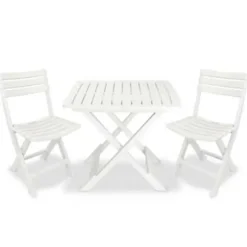 Bistro- & Balkonsets-vidaXL - Tuinset - Wit - Kunststof