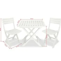 Bistro- & Balkonsets-vidaXL - Tuinset - Wit - Kunststof