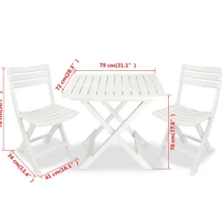 Bistro- & Balkonsets-vidaXL - Tuinset - Wit - Kunststof