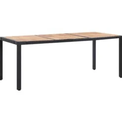 vidaXL - Tuinset - Zwart - Poly rattan - 190 cm tafellengte