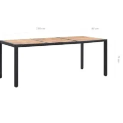 vidaXL - Tuinset - Zwart - Poly rattan - 190 cm tafellengte